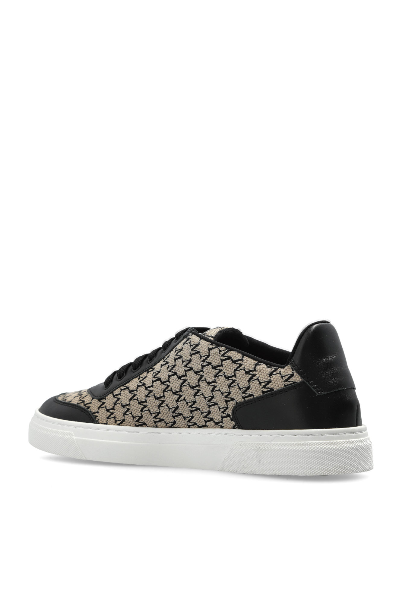 【関税込み】Max Mara ベージュ＆ブラック Logocity スニーカー MAX MARA MAXIV レザースニーカー・BIANCO OTTICO (Max Mara